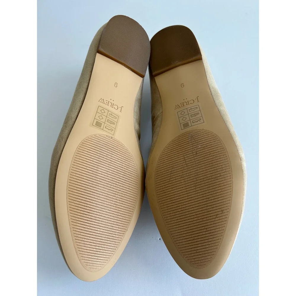 J.Crew Womens Tan Suede Tassel Loafers Smoking Slippers Beige Size 9 Flat‎ Shoes